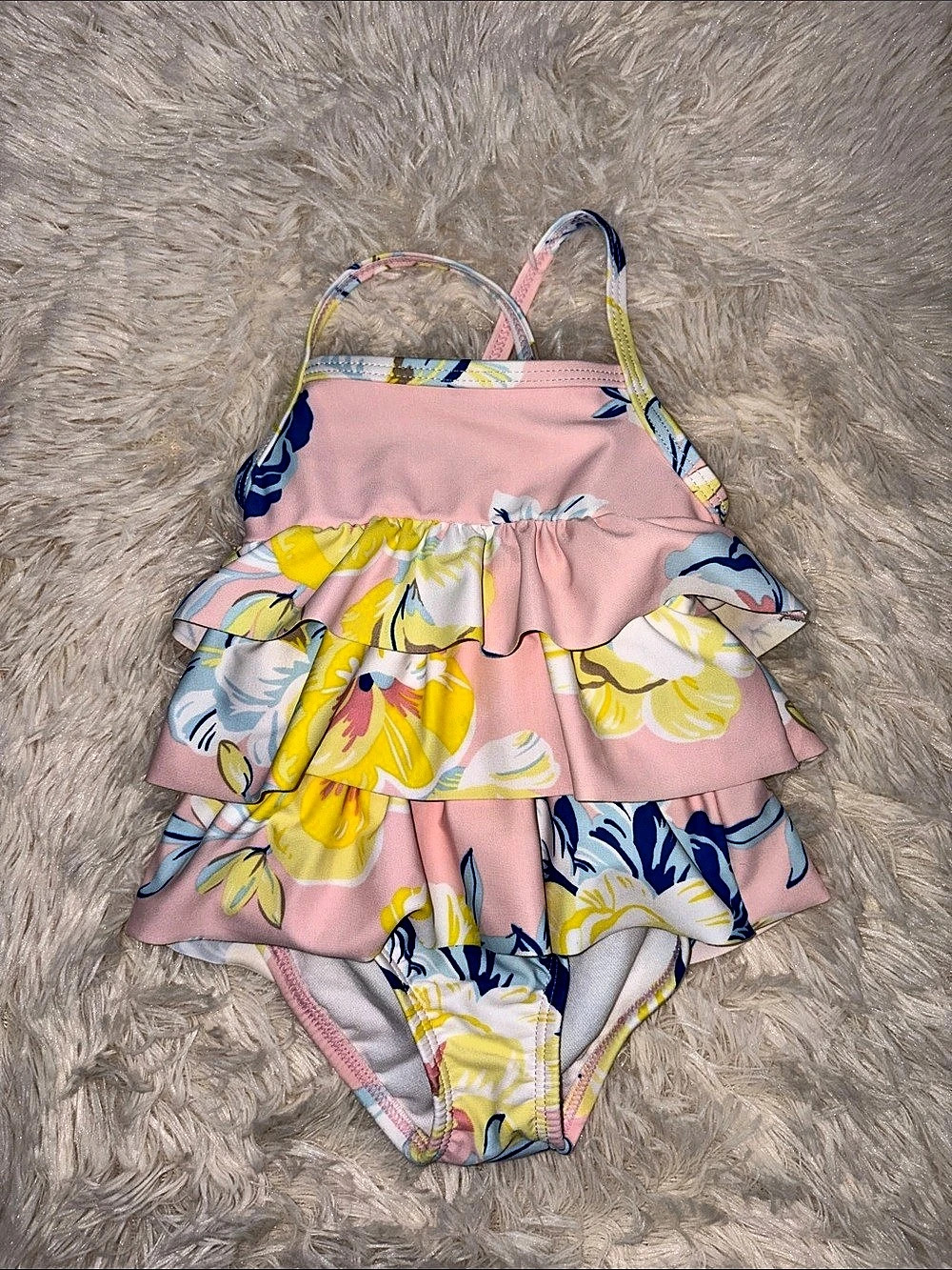 Carter's Floral Ruffle One-Piece Swimsuit Size 6M Like New